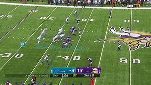 Quintez Cephus stiff-arms Patrick Peterson out of the way on 21-yard gain