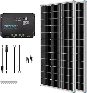 Renogy 200 Watt 12 Volt Monocrystalline Solar Panel Starter Kit with 2 Pcs 100W Solar Panel and 30A PWM Charge Controller for RV, Boats, Trailer, Camper, Marine ,Off-Grid System