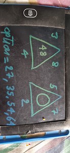 There are two triangles. The first triangle has numbers 3, 8, 4... | Filo