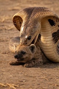 Giant Cobra vs Baby Hyena | Savage Wildlife Encounter