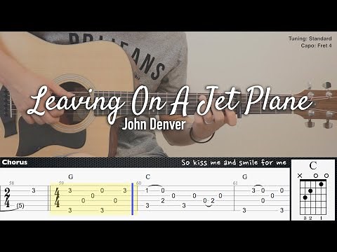 Leaving On A Jet Plane - John Denver | Fingerstyle Guitar | TAB tutorial + Chords + Lyrics