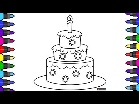 Colorful Cake Drawing for Kids | Easy Art for Children |