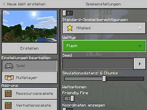 Flache Welt erstellen