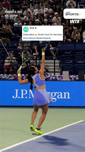 MAKE US PROUD, ALEX! 🎾💪 Alex Eala took to center court and made her Dubai debut at the Dubai Duty Free Tennis Championships on Sunday, Feb. 15, 2026. The Filipina tennis ace is matched up against Hailey Baptiste of the United States. Follow #GMASports for updates. Courtesy: WTA/Facebook | GMA News