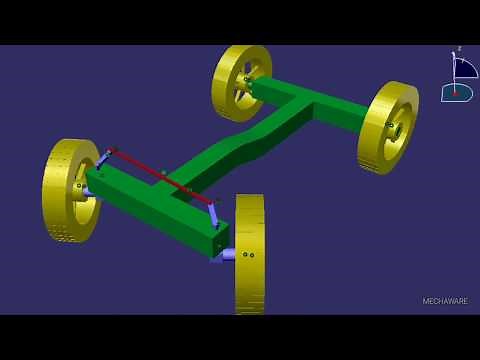 Ackermann steering mechanism || catia 3D model simulation
