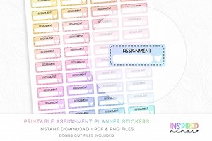 Assignment Planner Stickers - Pastel Rainbow - Printable Functional Planner Stickers - Etsy