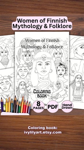 Making "Women of Kalevala and Finnish folklore" coloring book