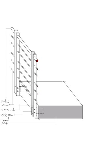Archi Sketchi on Instagram: "Steel handrail detail Post, base plate, anchor bolts, spacers, handrail + horizontal bars… Sketch by @ramy_abiantoun #architecture #sketch #pencildrawing #animation #art #section #sustainability #pencilsketches #drawing #steel #detail #handrail"