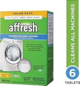 Affresh Washing Machine Cleaner, Cleans Front Load and Top Load Washers, Including HE, 6 Month Supply