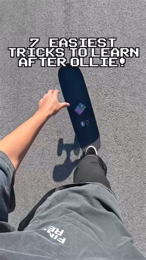 YUNG WAVY on Instagram: "Just learned how to ollie? Here are 7 of the easiest tricks to learn next. These helped me level up right after I got my ollie down—and they’ll push your skating to the next level. Save this if you’re stuck on what to learn next 🌊"