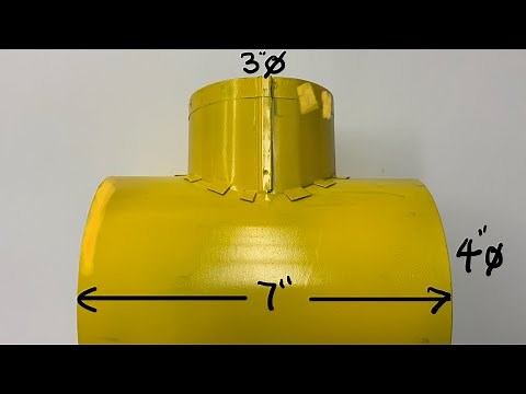 Parallel Line development - 90 degree Tee with unequal diameters, paper layout