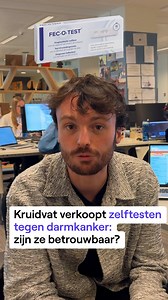 De vzw Stop Darmkanker raadt een zelftest vooral aan vanaf 45 jaar, maar iedereen kan de test doen. Als darmkanker vroegtijdig ontdekt wordt, heb je meer dan 90% kans op genezing. #vrtnws #nws #nieuws #darmkanker #kanker #gezondheid | VRT NWS