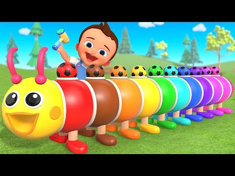 Learn Colors with Caterpillar Wooden Toys | Baby Fun Educational Activities for Toddlers & Kids