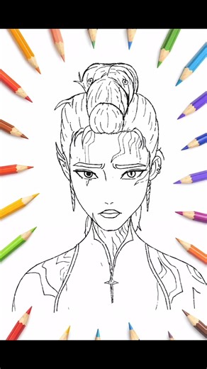 🎨 Demon Girl Coloring Page #rumi #demon #kpop #trend