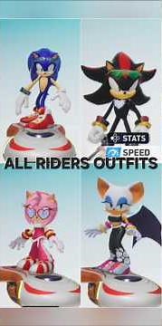 ALL SONIC RIDERS OUTFITS IN SONIC RACING CROSSWORLDS #sonic #sonicthehedgehog