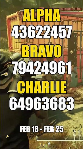 Fallout 76 Nuke Codes – Feb 18 to Feb 25 Alpha, Bravo, Charlie