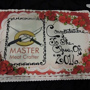 Matt King, Main Street Meat Co., has earned the Master Meat Crafter title. The Master Meat Crafter program is a newly developed meat processing certification program held at the University of Wisconsin Meat Science Laboratory. This 2.5 year program is the first of its kind. It consists of advanced education of meat processing, fresh meats, food safety, including microbiology, meat curing, sausage curing and many other meat related topics. Students work on an individual project over that 2 year t