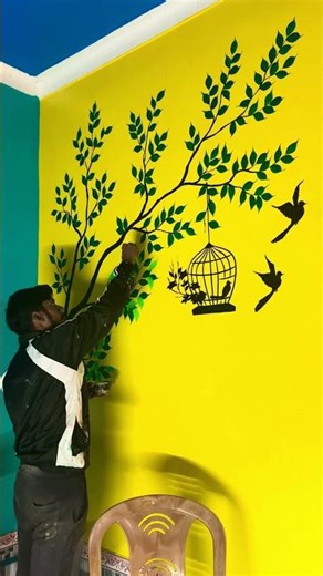 simple tree wall design tutorial part -4 #rangchobi_wallart