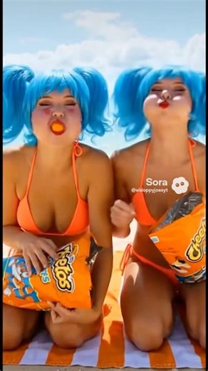 Ultimate Twin Cheetos Challenge on the Beach #trending #challenge