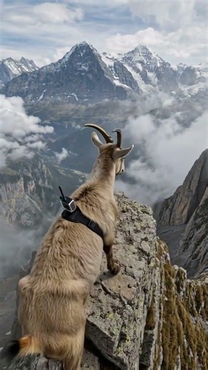 This Goat Walked on a Ridge That Started Collapsing… 😳🐐 #goats #climbing