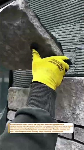 Perfect Stone Veneer Wall Installation #shorts #construction #masonry