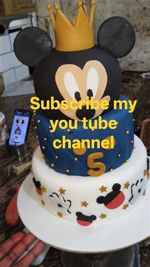 how to make three tier Mickey mouse cake#shortsfeed #cake #trending #cakeseries