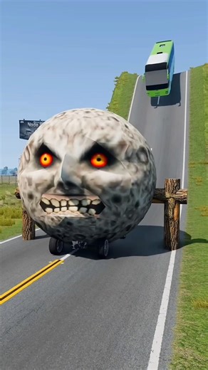 Long Colourful Capsule Bus & City Bus vs Log Trap -BeamNG.Drive #shorts #beamngdrive #beamngdrive