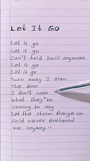 Let It Go lyrics - Indina Menzel #letitgo #frozen
