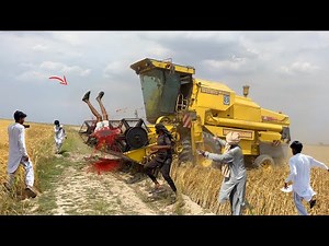 Combine Wheat Harvester Full Working Video 2026 | Professional Harvesting 4K