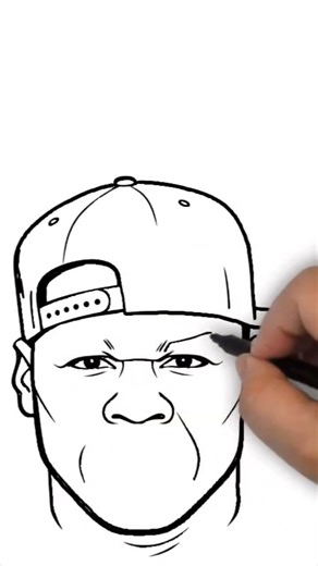 Rap Cap Portrait Drawing 🔥 | Clean Line Art Face Sketch | #shorts #rapdrawing #facesketch