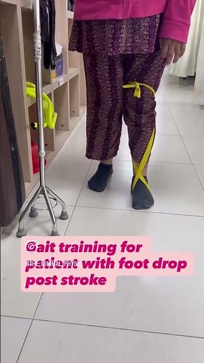Gait training techniques for foot drop #physiotherapist #physiotherapy