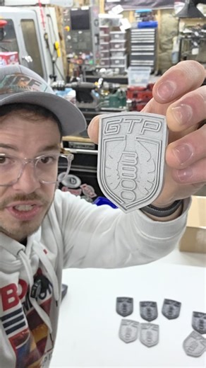 Zac Watts on Instagram: "Custom badges for a swapped Fiero in plastic and aluminum! . . #3dmodeli̇ng #3dprinting #custom #hotrod #design"