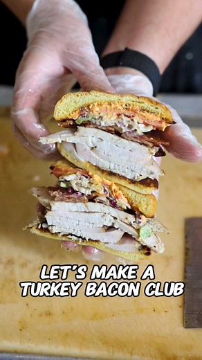 2.7K views · 20 reactions | Let’s make a 索 Turkey Bacon Club (TBC) 旅! Our smoked turkey is juicy and perfectly smoked, served on a garlic-grilled bun with crispy bacon straight from the grill, house made pimento cheese, sliced tomato, and Caesar coleslaw.  #porkypeople #oinkoink | Hoggy's Restaurant & Catering | Facebook