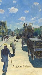 Auguste Renoir, French, 1841 - 1919, “Pont Neuf, Paris,” oil on canvas. Animation designed by @andrey.zakirzyanov #renoir #impressionist #impressionism | Guy Hepner Contemporary Art Gallery