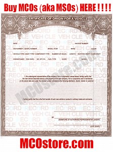 CO / MSO Certificate of Origin