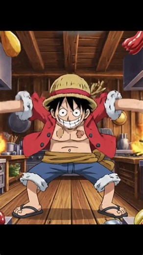 Stretchy Chef Cooks INSANE Food LUFFY #aianime #anime #animereels #luffy #onepiece #zoro #onepiece