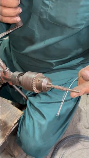 Traditional safety pin making on drill- quick diy tutorial #shortvideo