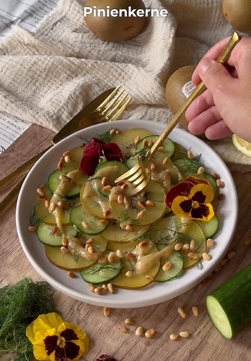 Kiwi Gurken Carpaccio: Veganes Vitaminrezept