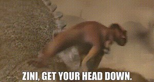 Zini, get your head down.