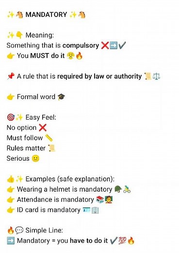 🔥 Mandatory Meaning — Must Do, No Choice 💯✨
