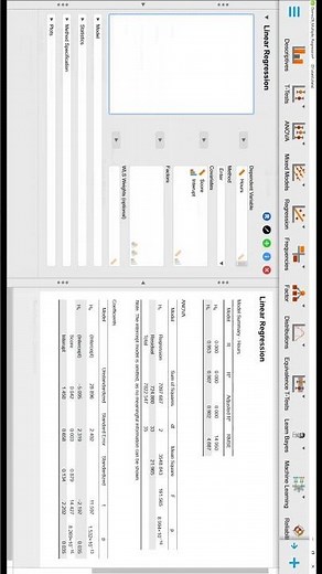 Multiple Linear Regression with JASP(9:16)