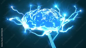 Intricate animation of brain neurons firing, ideal for biomedical themes or representing neural networks and AI concepts.