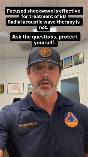 WHY WE LOVE FOCUSED SHOCKWAVE THERAPY FOR TREATMENT OF ED When I opened The Men's Center just over three years ago I made a commitment to only offer treatment options that I felt strongly about. In most cases this means options with good clinical trial data to support use. As a urologist who kept up with the data I knew that the only type of shockwave treatment that has been shown in clinical trials to be effective for treatment of erectile dysfunction is focused shockwave therapy. Focused shock