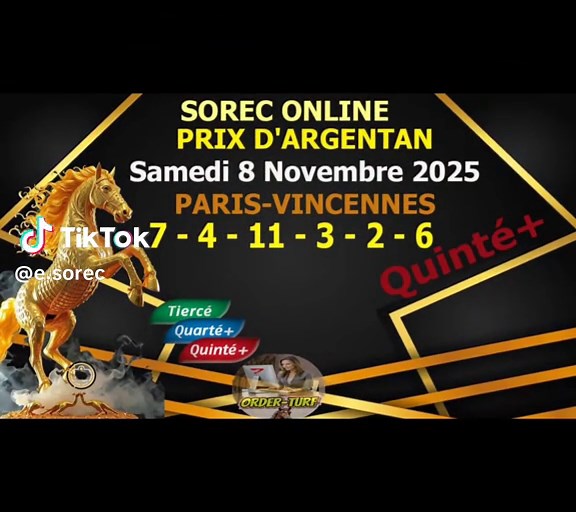 🎯 Quinté  du Samedi 8 Novembre 2025 - Prix d’Argentan 🇫🇷 https://www.e-sorec.online/2025/11/08-quinte-du-samedi-8-novembre-2025.html