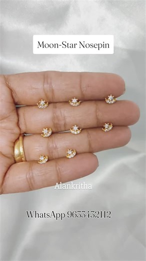 Alankritha-Online Jewelry on Instagram: "Moon-Star Nosepin For more enquiries plz whatsApp 9633432112 Alankritha | Traditional jewellery | Ethnic collection | Nosepin | Mookuthi | South Indian Jewellery | Second stud | Dailyware jewellery | Gold plated jewellery | Trendy jewellery #fyp #goldplated #mookuthi #nosepin #alankritha"