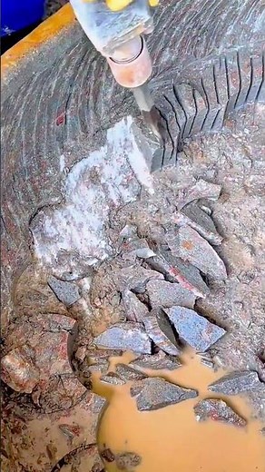Carving a Large Stone Bowl with Precision Using an Electric Chisel Tool