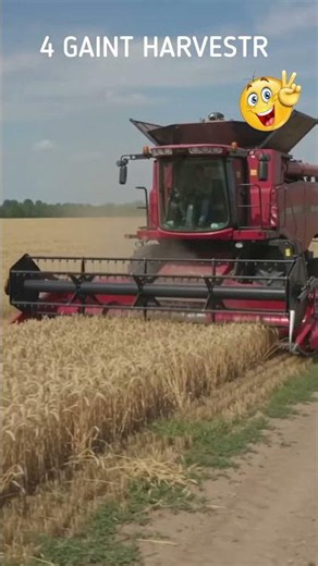 🔥 4 Giant Red Combines Ready for Wheat Harvest! 🌾🚜#farming #CombineHarvester #WheatHarvest #farm