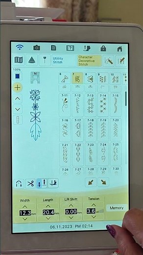 Custom decorative stitches on Brother Luminaire sewing machine