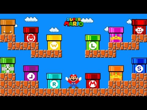 Mario Collects Custom Pipes All Characters in Super Mario Bros.