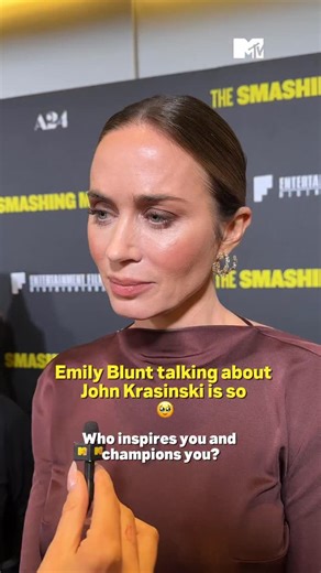60K views · 10K reactions | Emily Blunt talking about her husband John Krasinski’s support of her is so beautiful 凉懶 Watch Emily in #TheSmashingMachine in cinemas 3rd of October 壘✨ #emilyblunt #dwaynejohnson #johnkrasinski #mtvmovies | MTV UK | Facebook